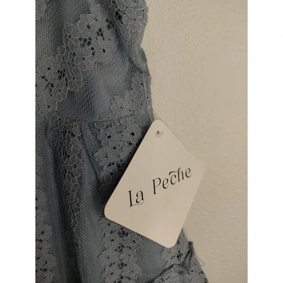 XL La Peche Y2K Babydoll Cottagecore Coquette Lace Floral Dainty Boho  Juniors - Picture 2 of 8